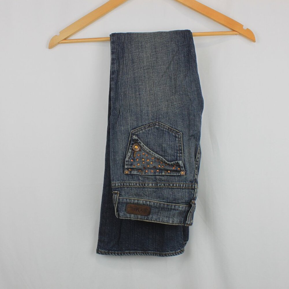 YM Premium Low Rise Boot Cut Rhinestone Jeans